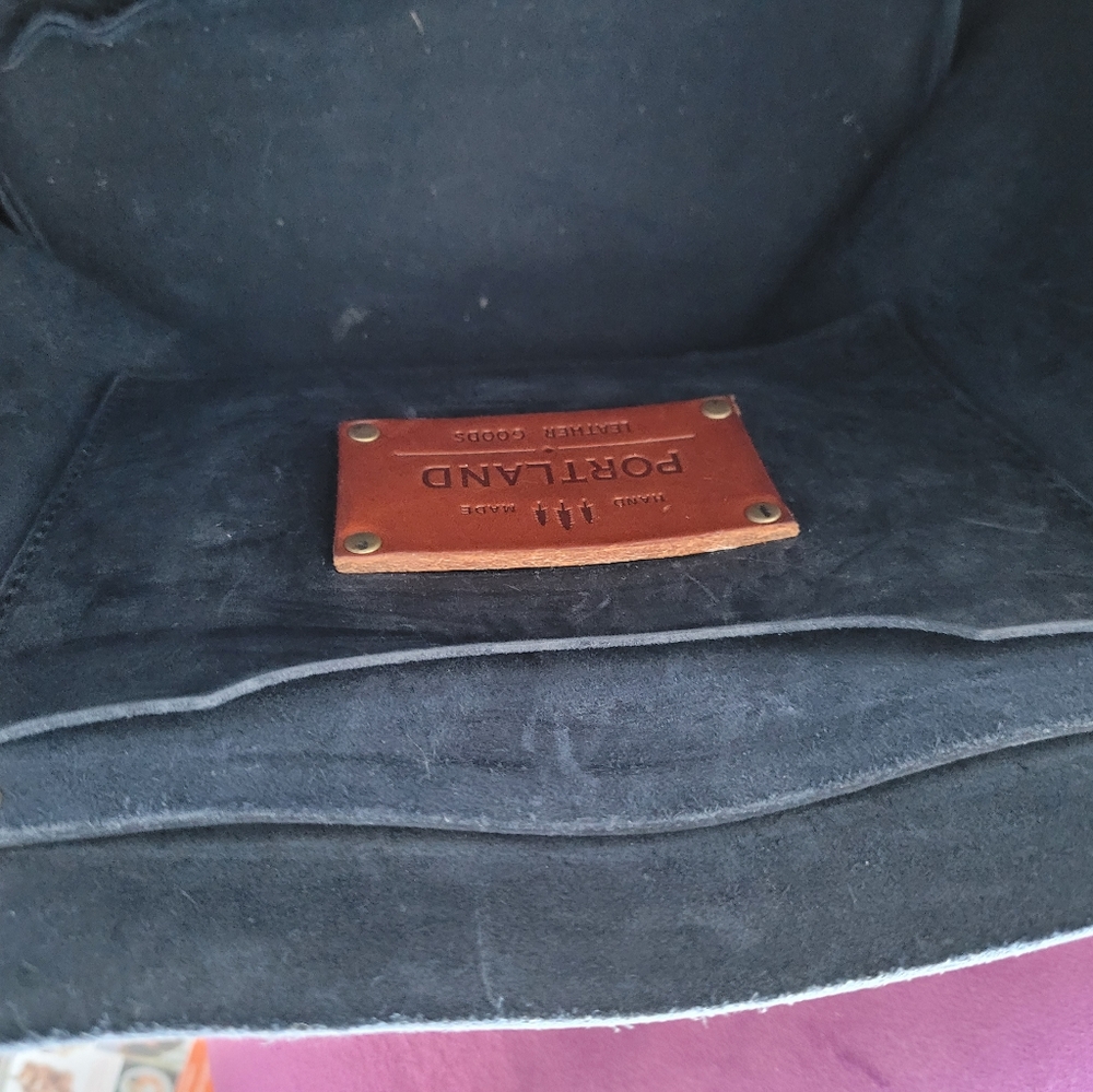 Portland leather goods large tote blue